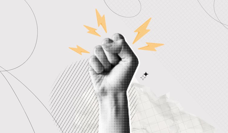 Illustration of a fist symbolising protest