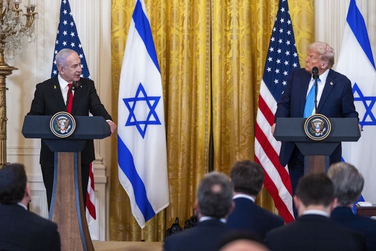 Why is Israel expanding its offensive in Gaza and what does it mean for the Middle East? Expert Q&A 2 Trump and Netanyahu speak during a press conference.