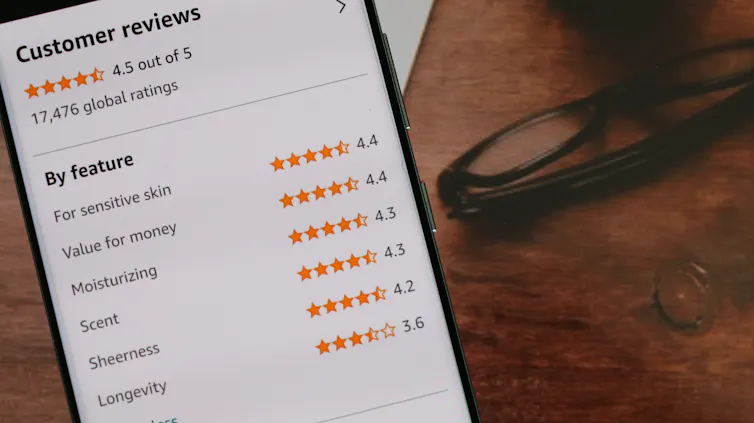 Amazon product review showing of a rating of 4.5 out of five stars