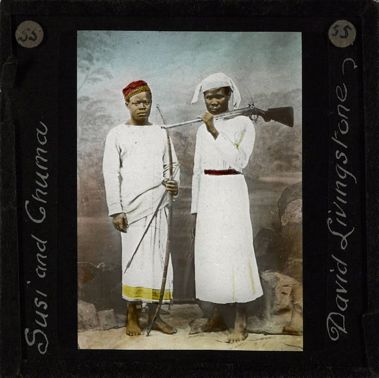 Meet the forgotten enslaved and working-class labourers at the back of British exploration in Africa, Asia and Antarctica 6 Two African men in long white dress, holding guns