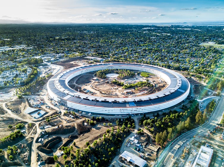 The Apple campus in Silicon Valley: