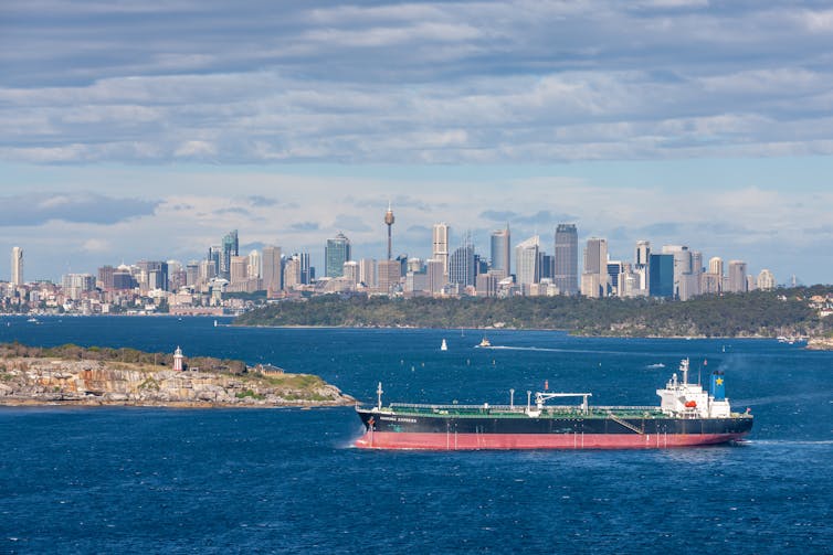 oil tanker sydney harbour.