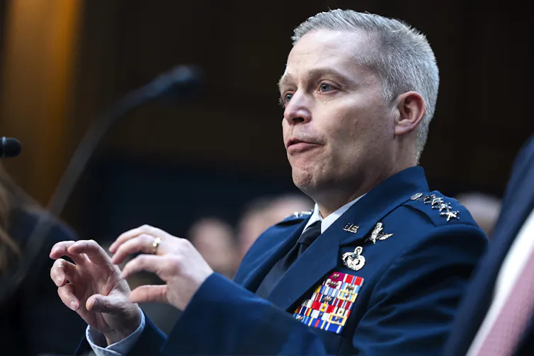 Timothy Haugh testifies before the Senate Intelligence Committee in Washington.