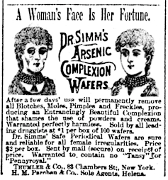An advert for arsenic complexion wafers