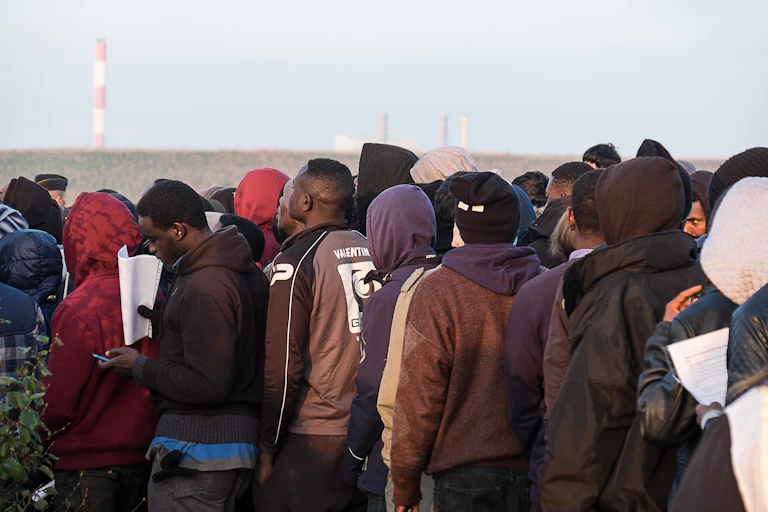 Réfugiés à la Jungle de Calais.