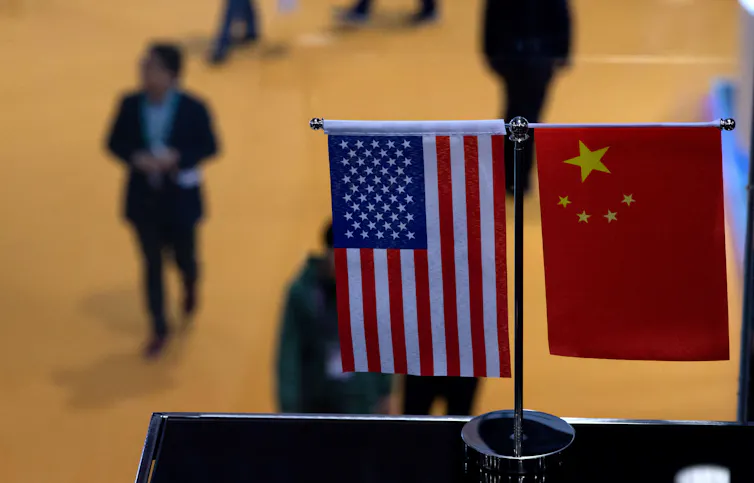Two mini flags side by side.