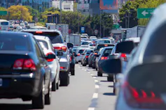 Cars in traffic