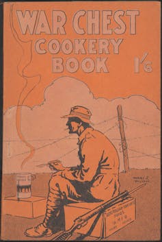 Orange book cover with an illustration of a soldier.