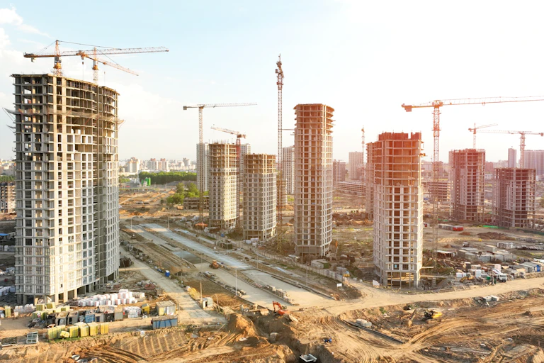 Bloques de viviendas en construcción