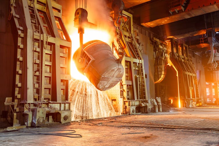 blast furnace in a steelworks