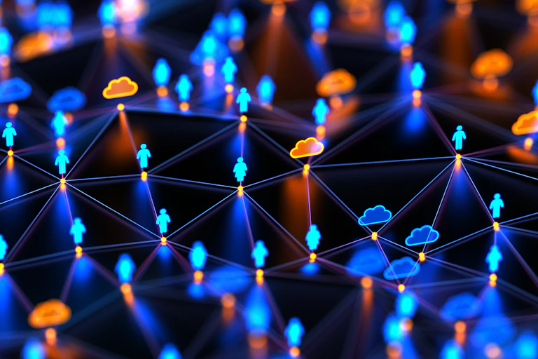 Internet security and privacy concept - futuristic digital network background.