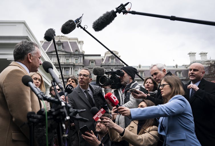 Why is Donald Trump failing to convey peace to Ukraine like he promised? 1 Steve Witkoff speaks to reporters outside the White House.