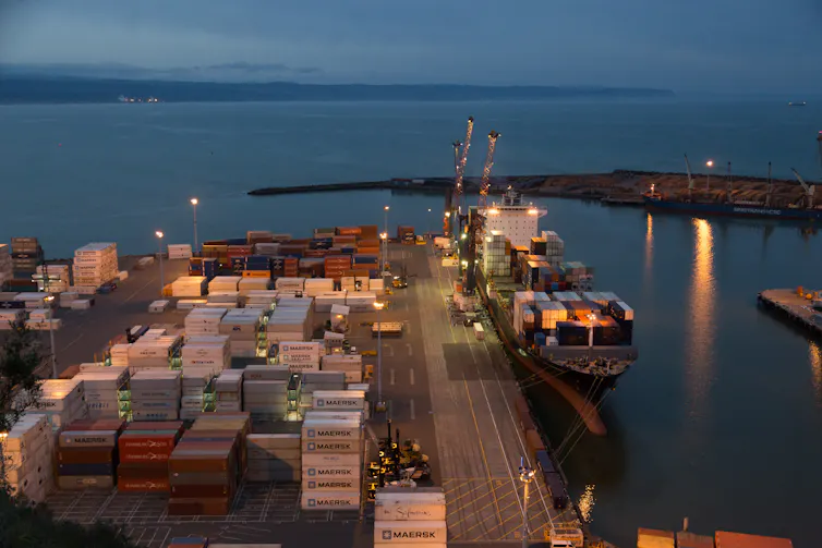 Napier port at night