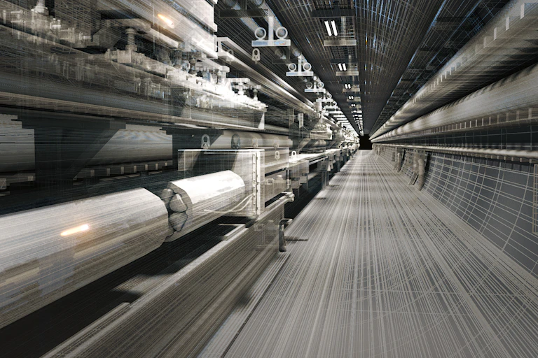 Illustration showing a long tunnel receding into the distance.