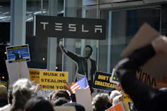 Protest against Tesla