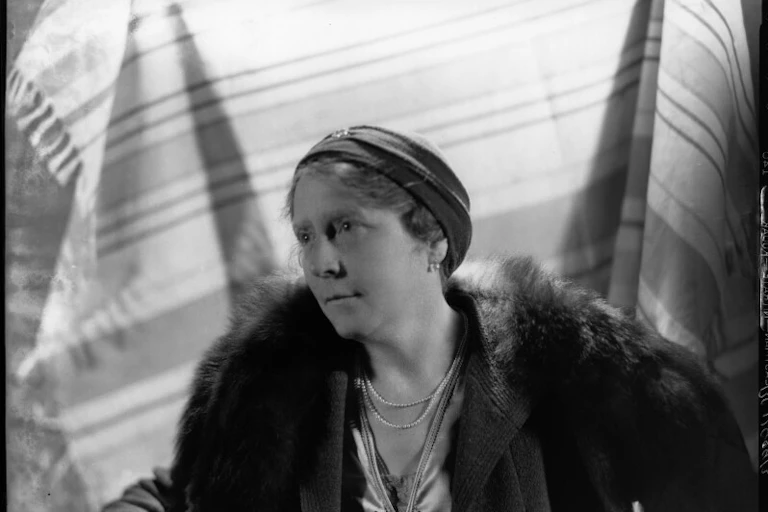 A black and white portrait of Emily Hilda Young.