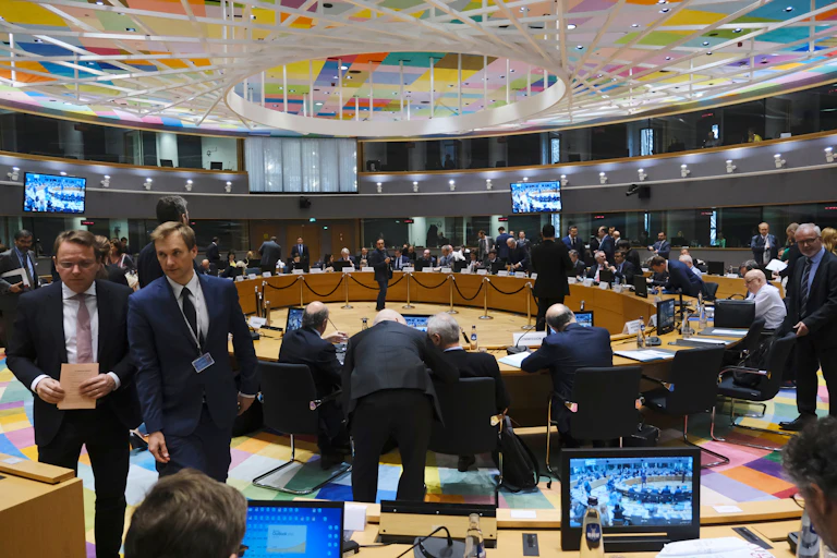 Une réunion des ministres de l'économie des finances à Bruxelles, en 2019.