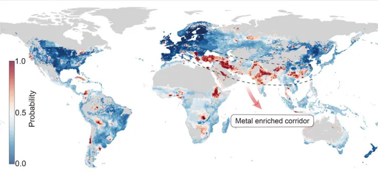 shaded world map