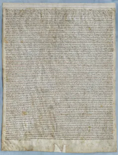 A document on parchment with Latin written on it.
