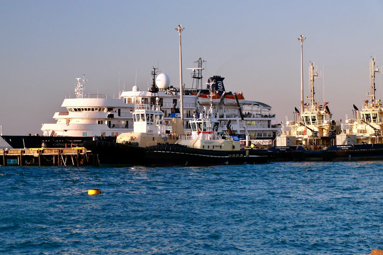 Ship sitting in dock