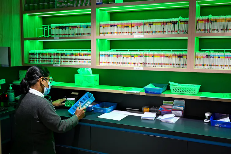 A pharmacist at work