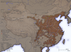 Map of the Han dynasty in AD2.