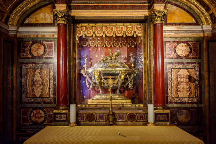 Las reliquias del pesebre en Santa Maria Maggiore.