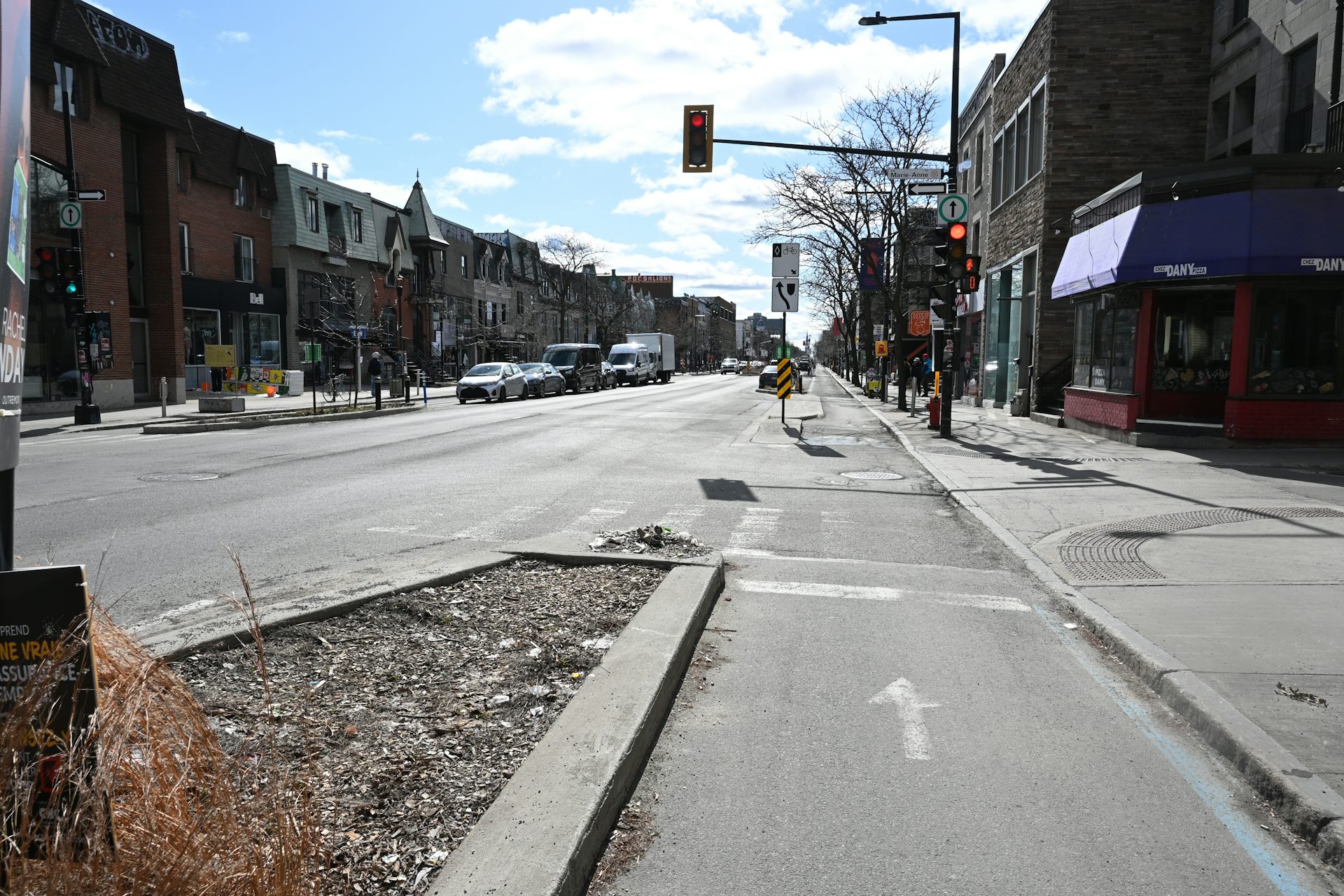 Une piste cyclable protégée