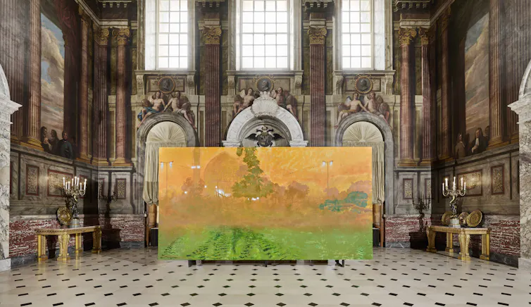 A painting in a hall