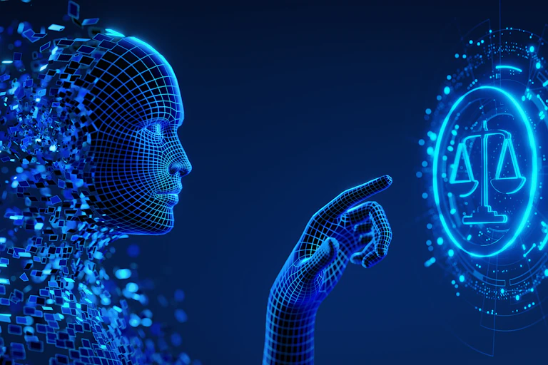 Humanoid AI presses scales of justice button