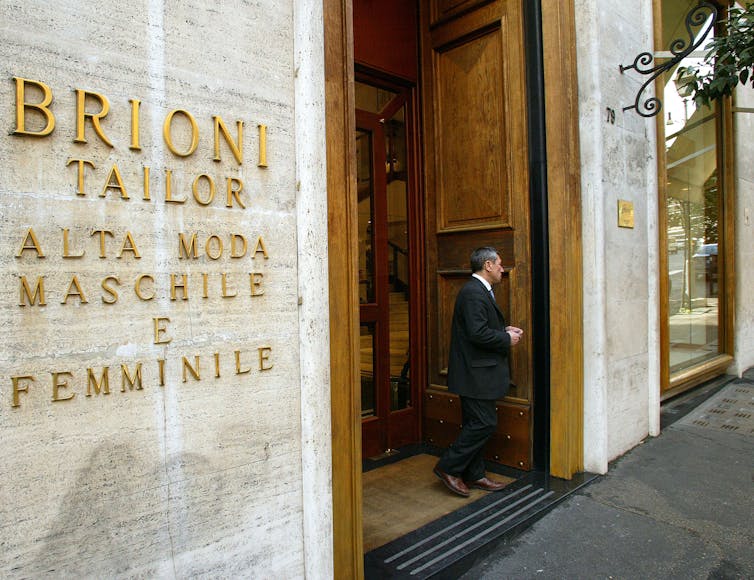 exterior shot of Brioni store in Rome, Italy