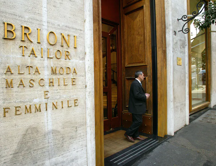 exterior shot of Brioni store in Rome, Italy