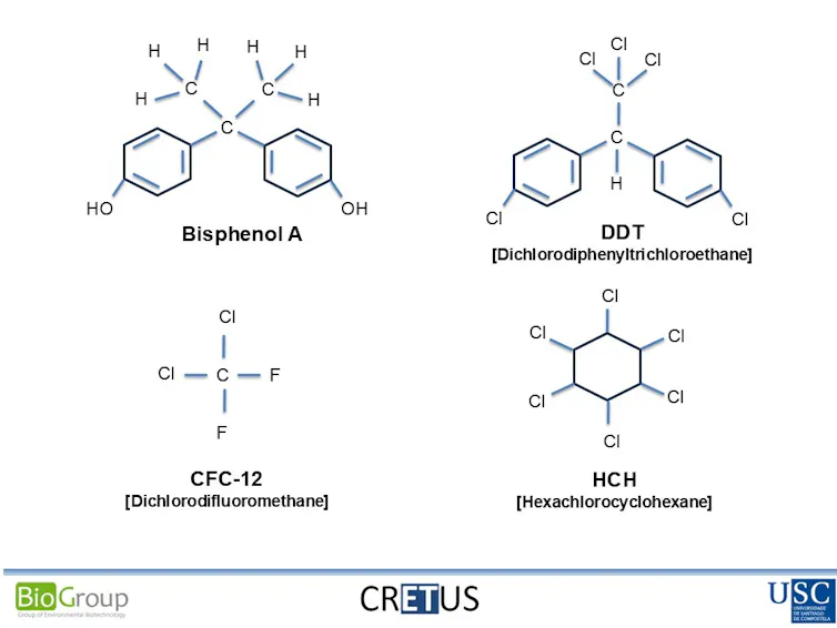 Molecules of BPA, DDT and other organic compounds toxic to the environment