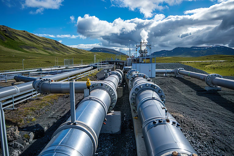Pipelines at the Icelandic company Carbfix, which has developed a technology to store carbon dioxide.
