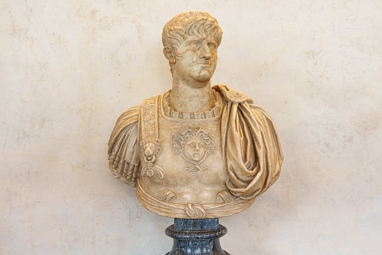 Florence, Italy, January 4, 2024: Bust of Nero