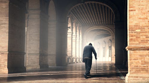 Why do some people get a curved back as they age and what can I do to avoid it?