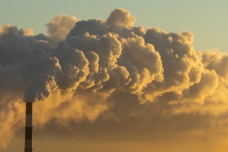 Smoke coming out of a factory chimney