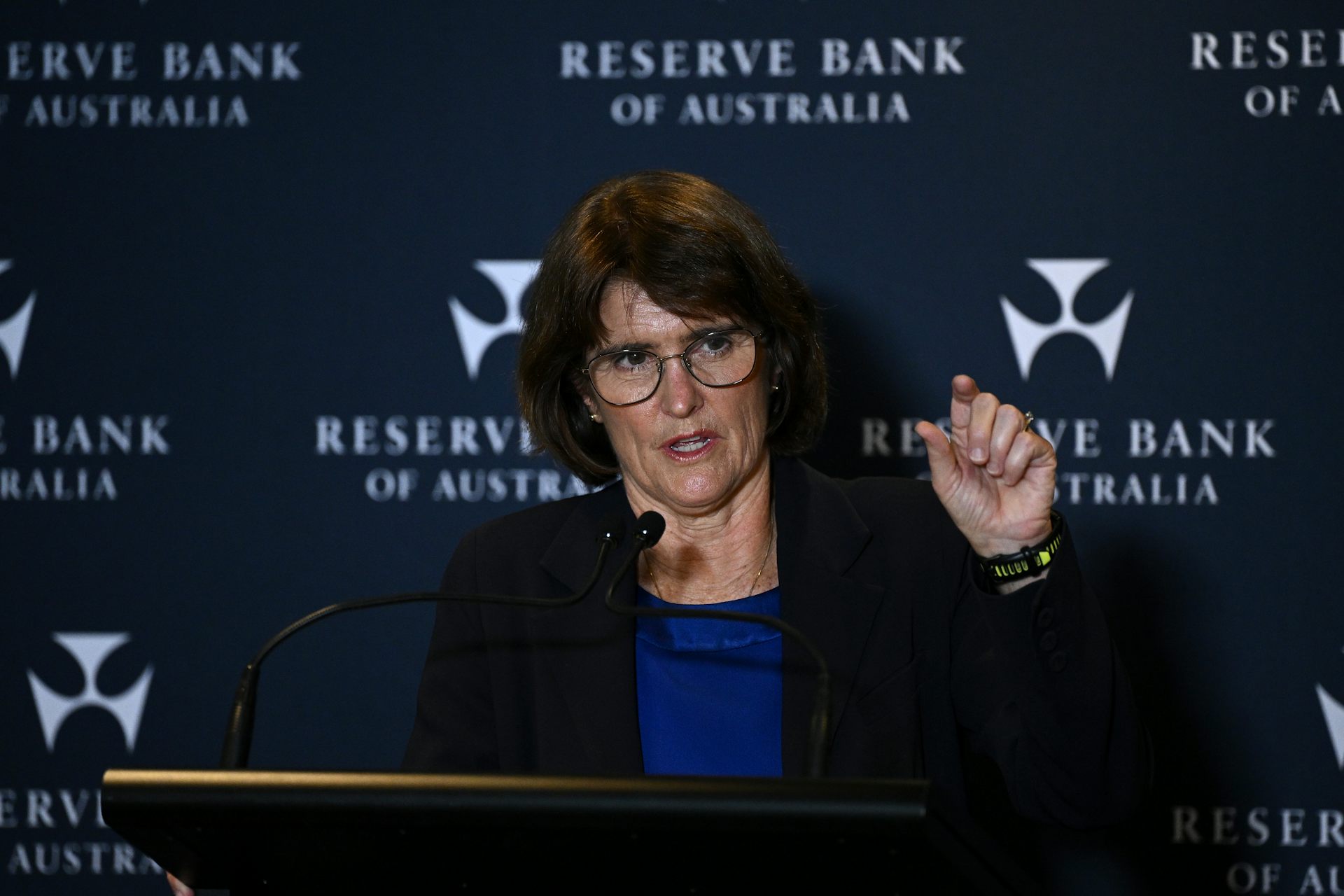 RBA Governor Michele Bullock after the last board meeting on April 1.