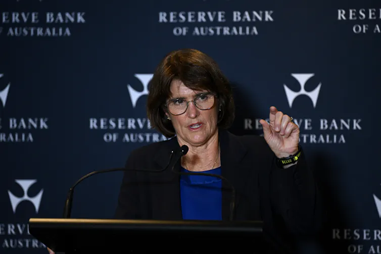 RBA Governor Michele Bullock after the last board meeting on April 1.