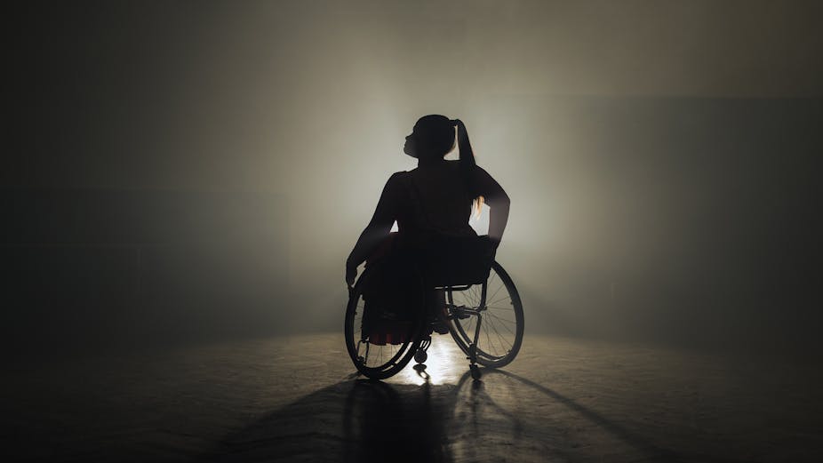 Woman in wheelchair