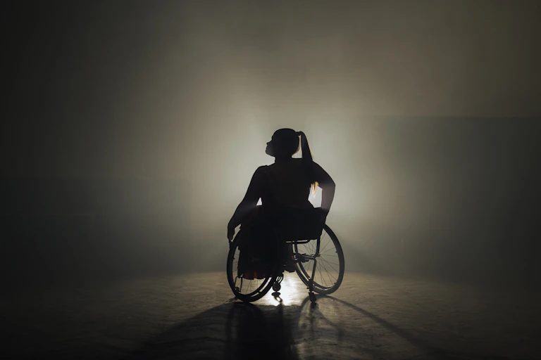 Woman in wheelchair