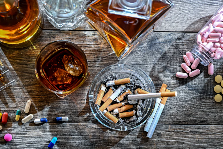 Addictive substances, including alcohol, cigarettes and drugs