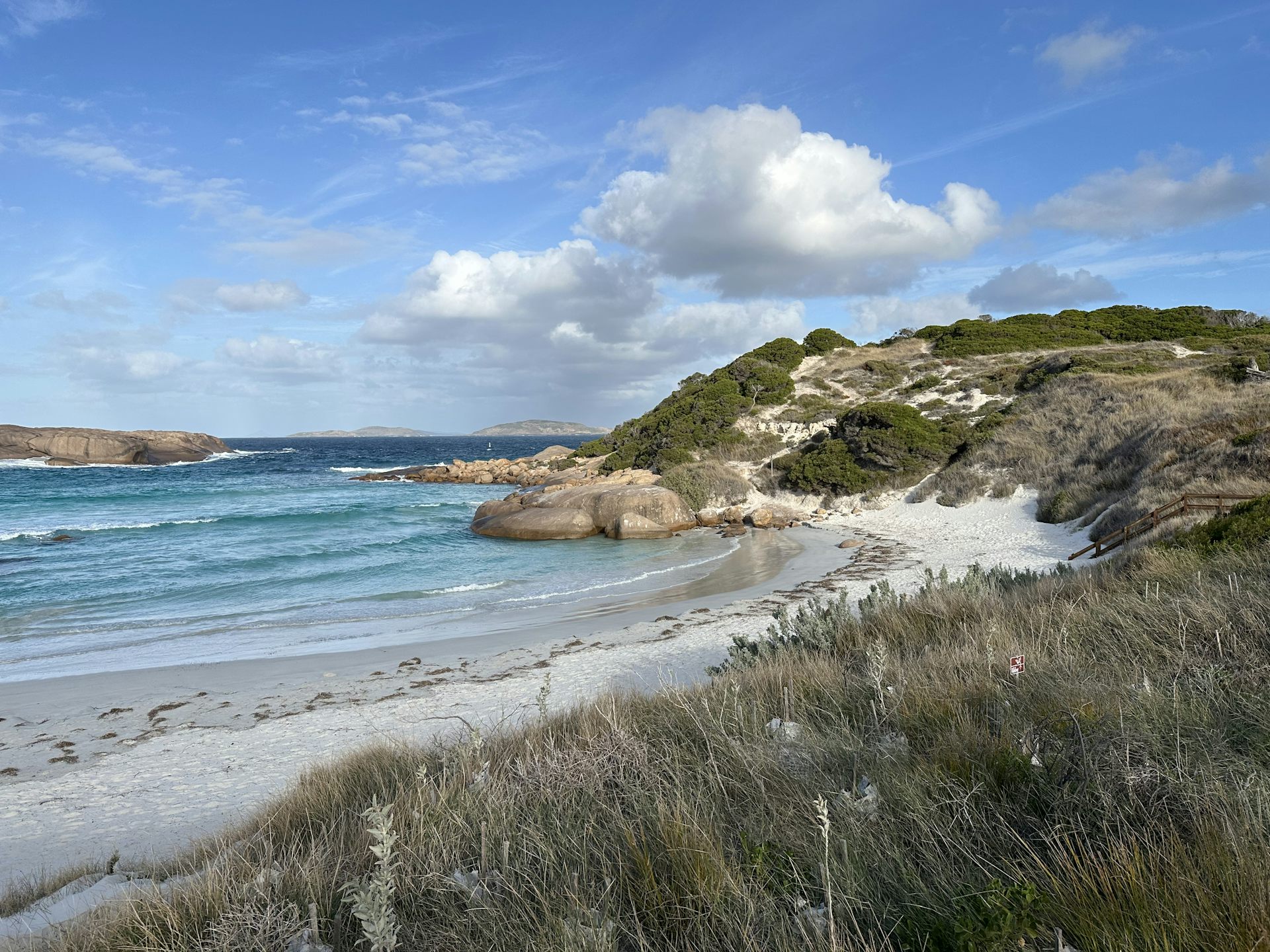 A beach scene wide angle shot with minimal visual depth.