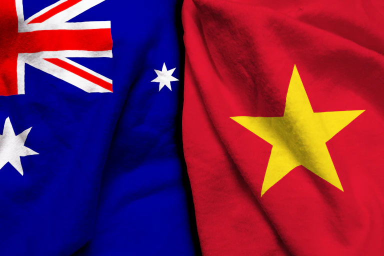 Two flags, side by side