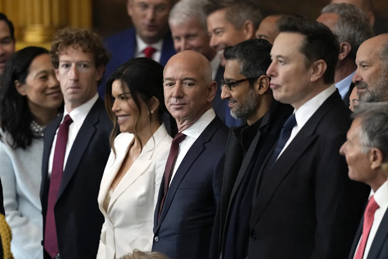Mark Zuckerberg, Jeff Bezos, Sundar Pichai and Elon Musk.