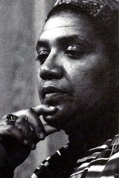 Audre Lorde looking pensive