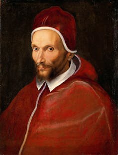 Painting of Pope Urban VII in red.
