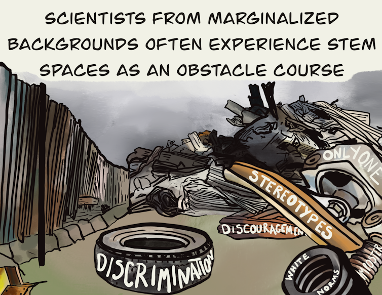 Ilustración de un vertedero con