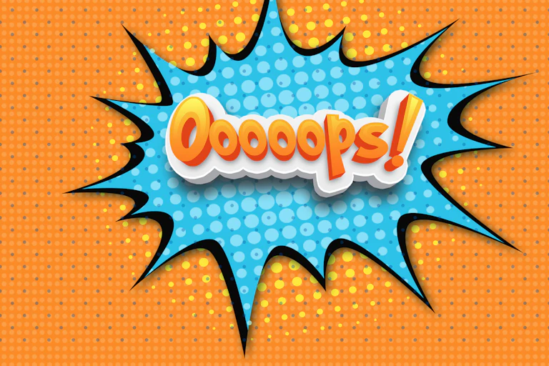 A splat with the word 'Oooooops!' in it.