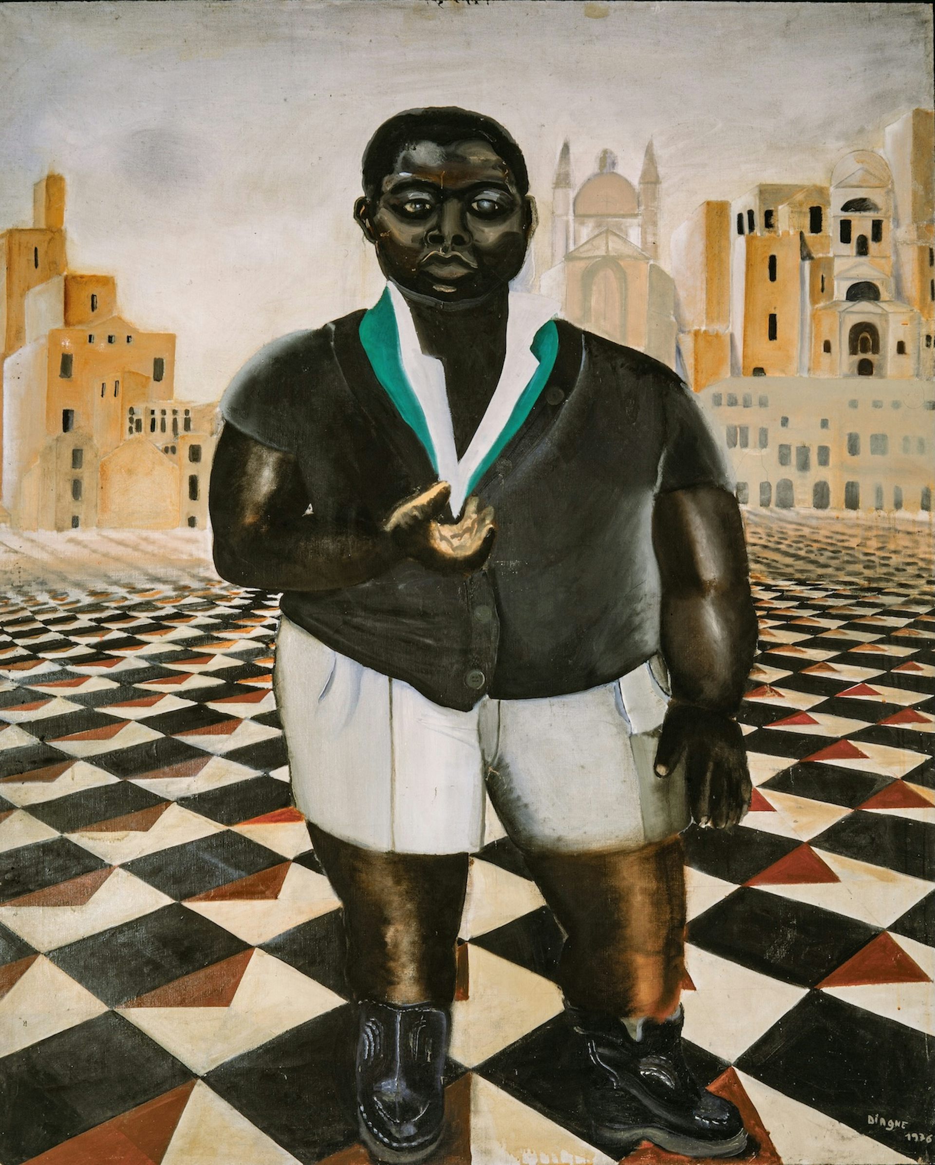 Diagne Chanel, Le Garçon de Venise, 1976. Huile, pigment sur toile de lin, 162 × 130 cm